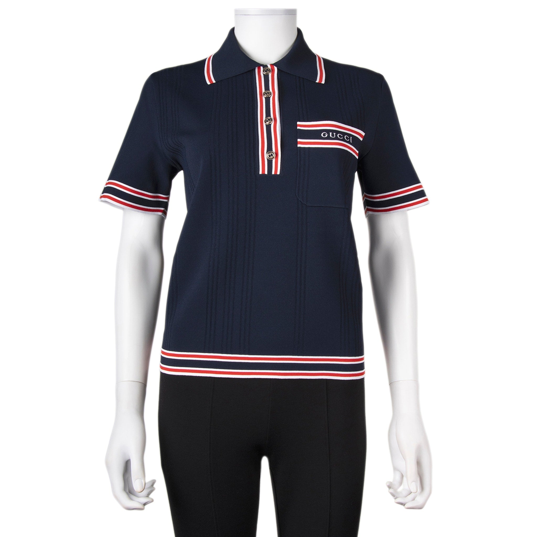 Gucci Polo Top With Striped Trim