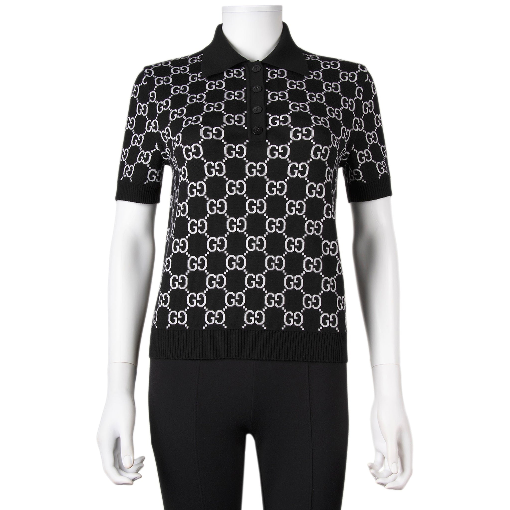 Gucci Reversible Gg Wool Jacquard Polo Shirt