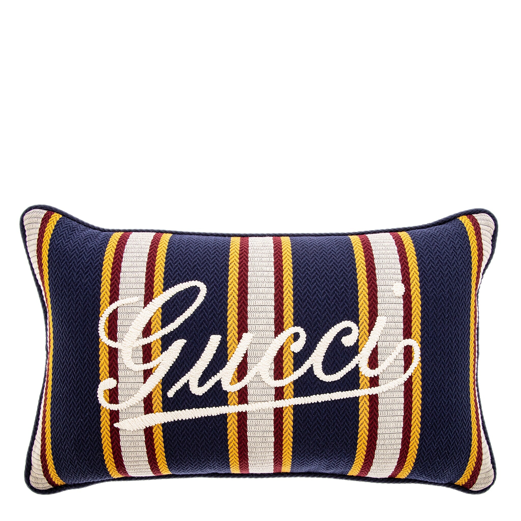 Gucci Striped Cotton Jacquard Throw Pillow 18.5 X 11.5 In