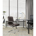 Guest Professional Faux Leather Chair With Chrome Sled Base And Removable Sleeves