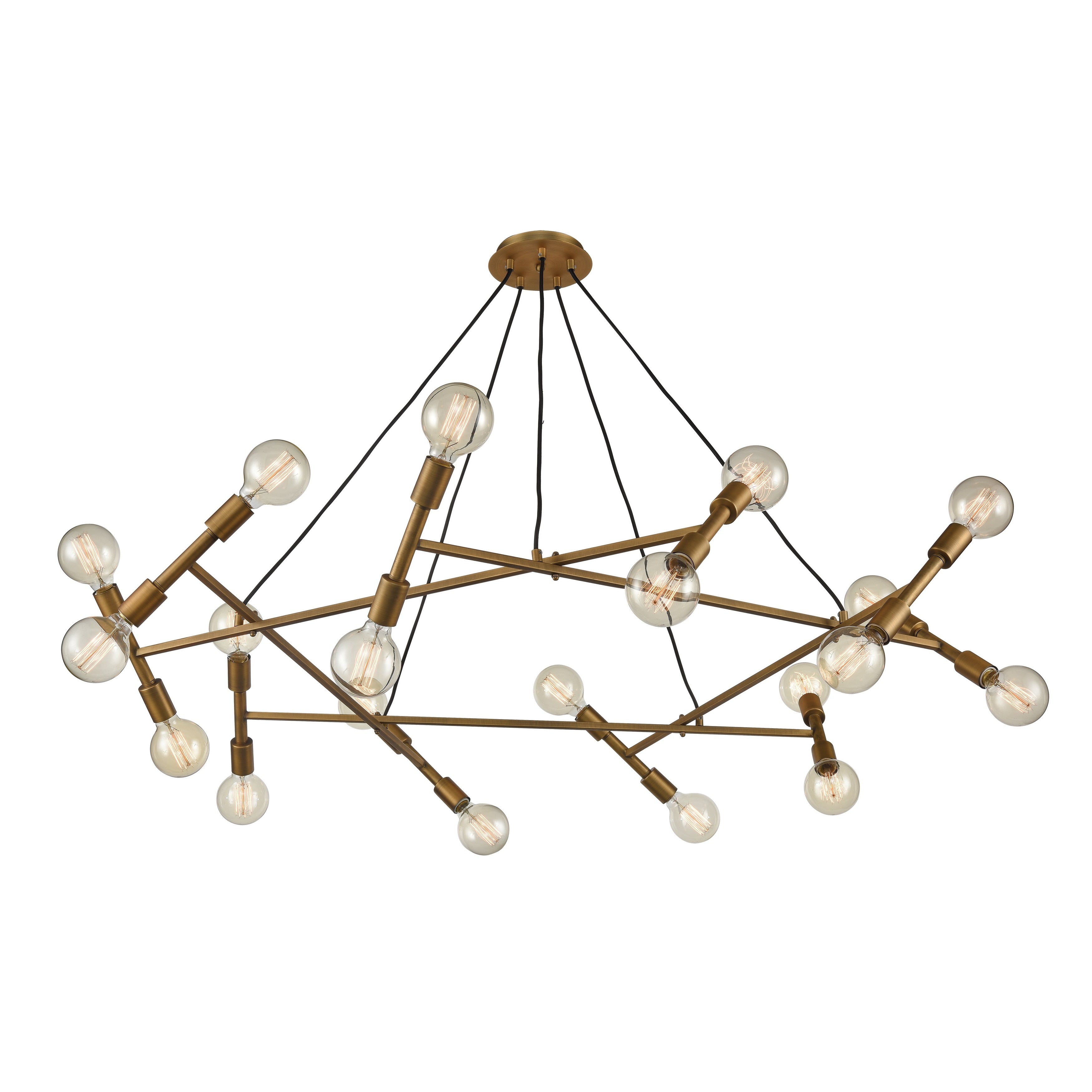 Guesting 54 Inch Wide 20 Light Chandelier In Antique Brass 54In W X 54In D X 8In H