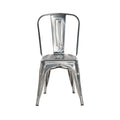 Gunmetal Industrial Rustic Dining Chairs Set Of 4
