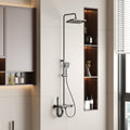Gunmetal Rainfall Shower System With Handheld Shower 4 Function Shower Faucet Set Wall Mounted Bathroom Shower Column System