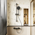 Gunmetal Thermostatic Shower System With Adjustable Slide Bar Cec Certified Space Aluminum Shower Faucet Set
