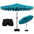 Gymax 10 Ft Outdoor Umbrella W Weighted Base Sandbags Push Button