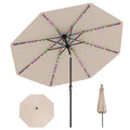 Gymax 10 Ft Solar Patio Umbrella W 96 Multi Colored Led Lights 9