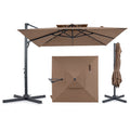 Gymax 10Ft Patio Cantilever Umbrella W 360 Degree Rotation 8 Sturdy