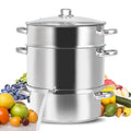 Gymax 11 Quart Stainless Steel Fruit Juicer Steamer Stove Top W Tempered Glass Lid