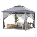 Gymax 11 Ft X 11 Ft Pop Up Gazebo W Mesh Netting Sidewalls Vented Top