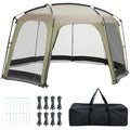 Gymax 12.5 Ft X 11.7 Ft Mesh Screen Tent W Zippered Door Carrying