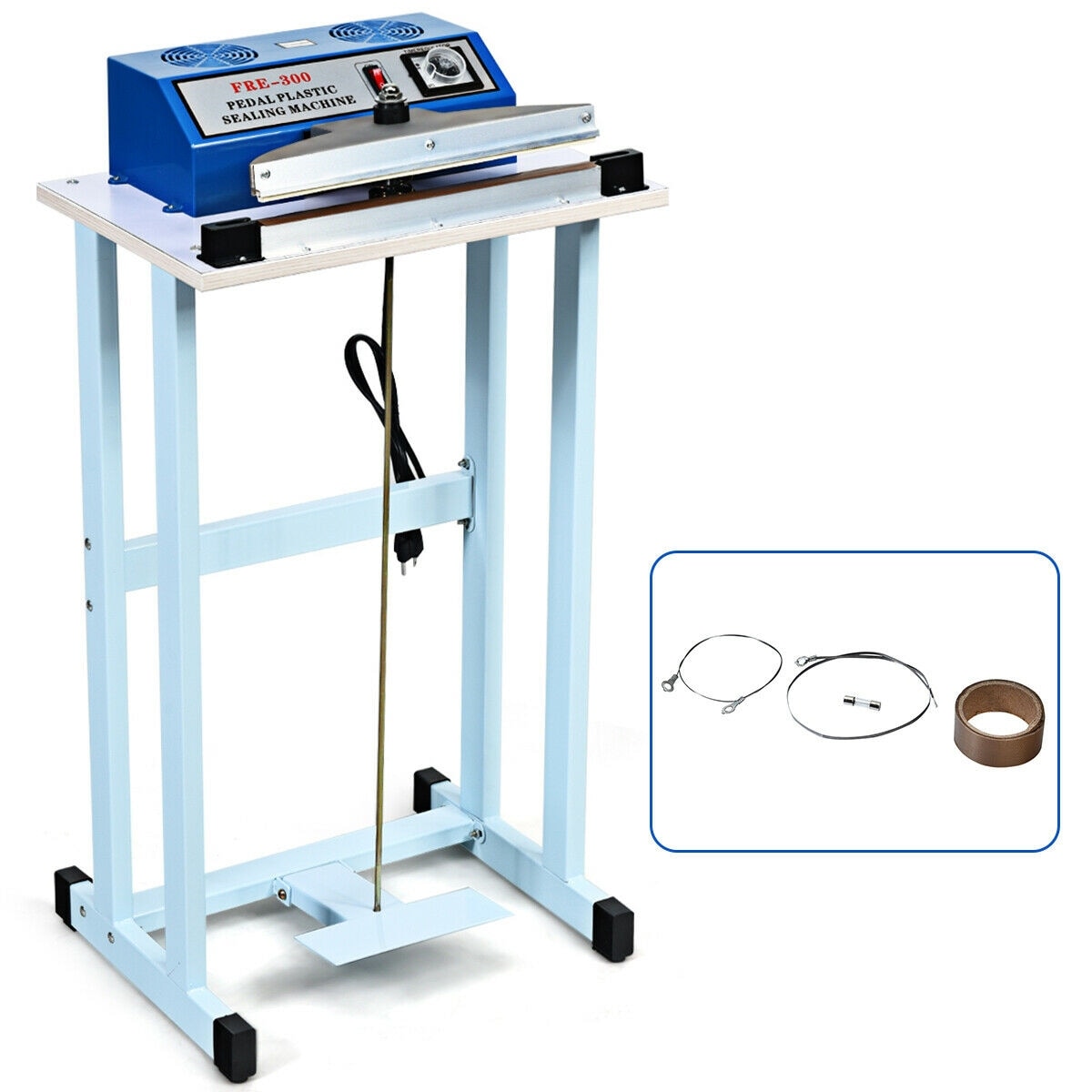 Gymax 12 Foot Pedal Impulse Sealer Heat Seal Plastic Bag Sealing Machine W Cutter As Pics