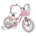 Gymax 12 Kids Bike W Training Wheels Hand Coaster Brakes Adjustable