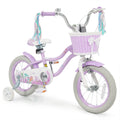 Gymax 14 Kids Bike Toddler Bicycle W Training Wheels Hand Coaster Purple