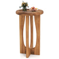Gymax 14 Round Mahogany Accent Table Farmhouse End Table W Round