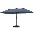 Gymax 15 Ft Double Sided Patio Umbrella W 48 Solar Led Lights Base