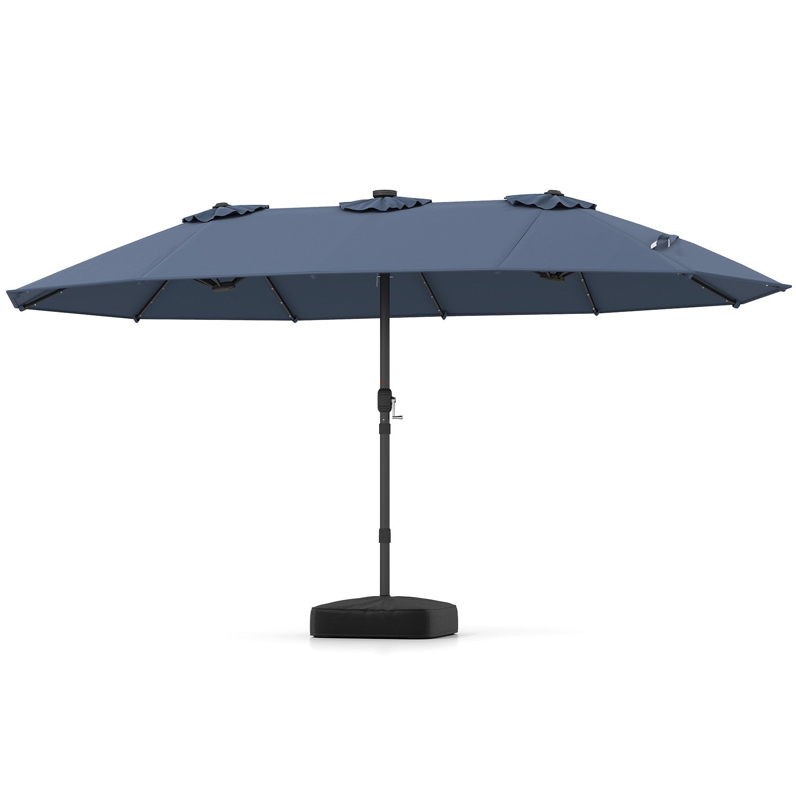 Gymax 15 Ft Double Sided Patio Umbrella W 48 Solar Led Lights Base