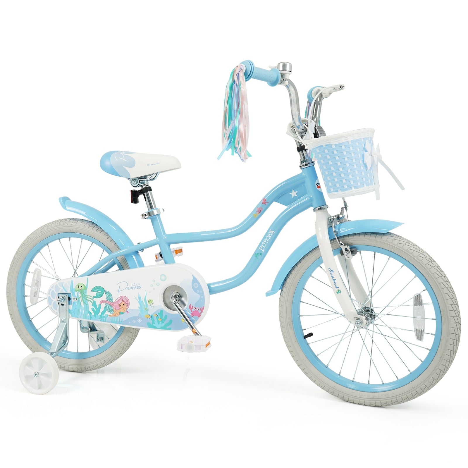 Gymax 18 Kids Bike Toddler Bicycle W Training Wheels Hand Coaster 18 Blue