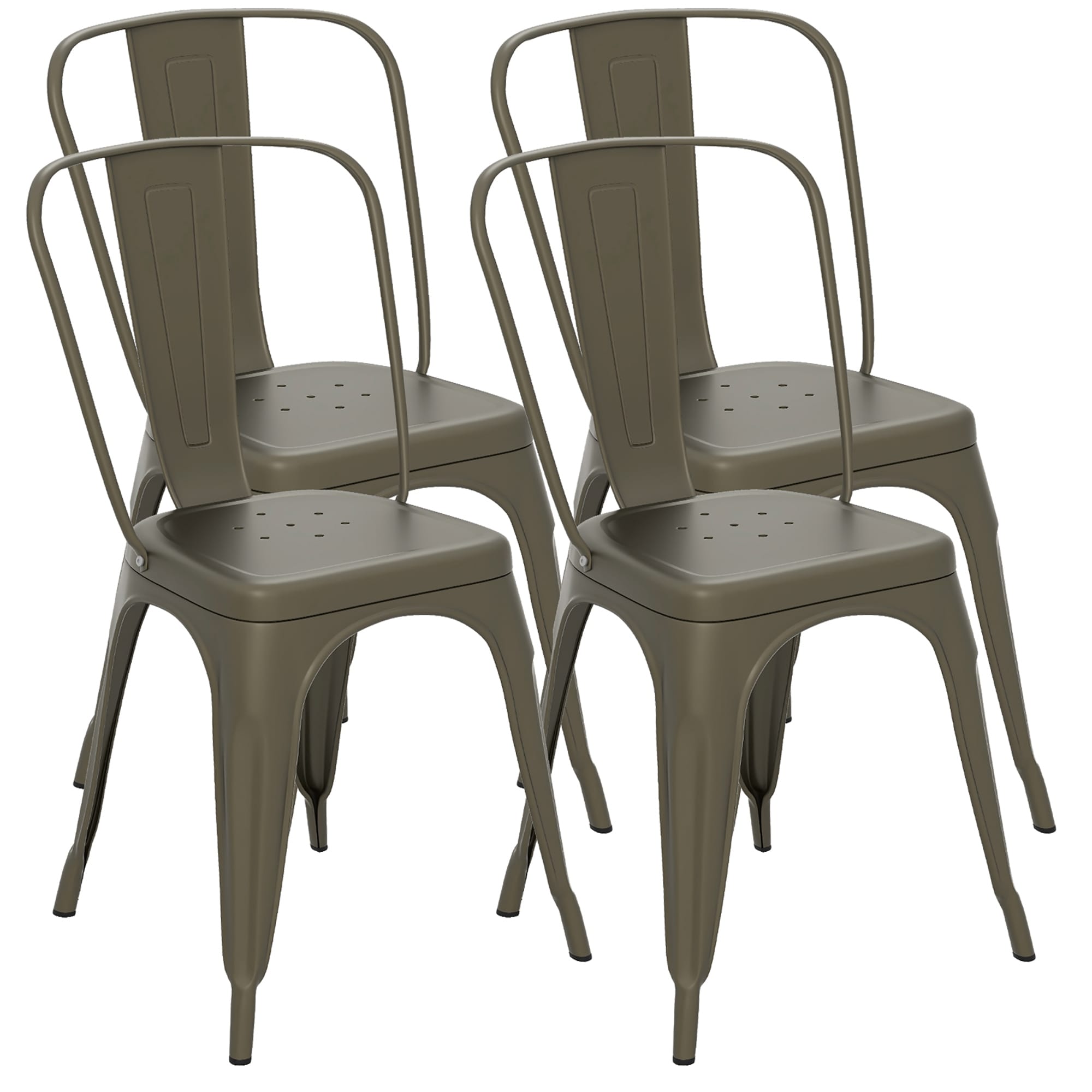 Gymax 18 Metal Dining Chair High Back Bar Stools Set Of 4 W See Details