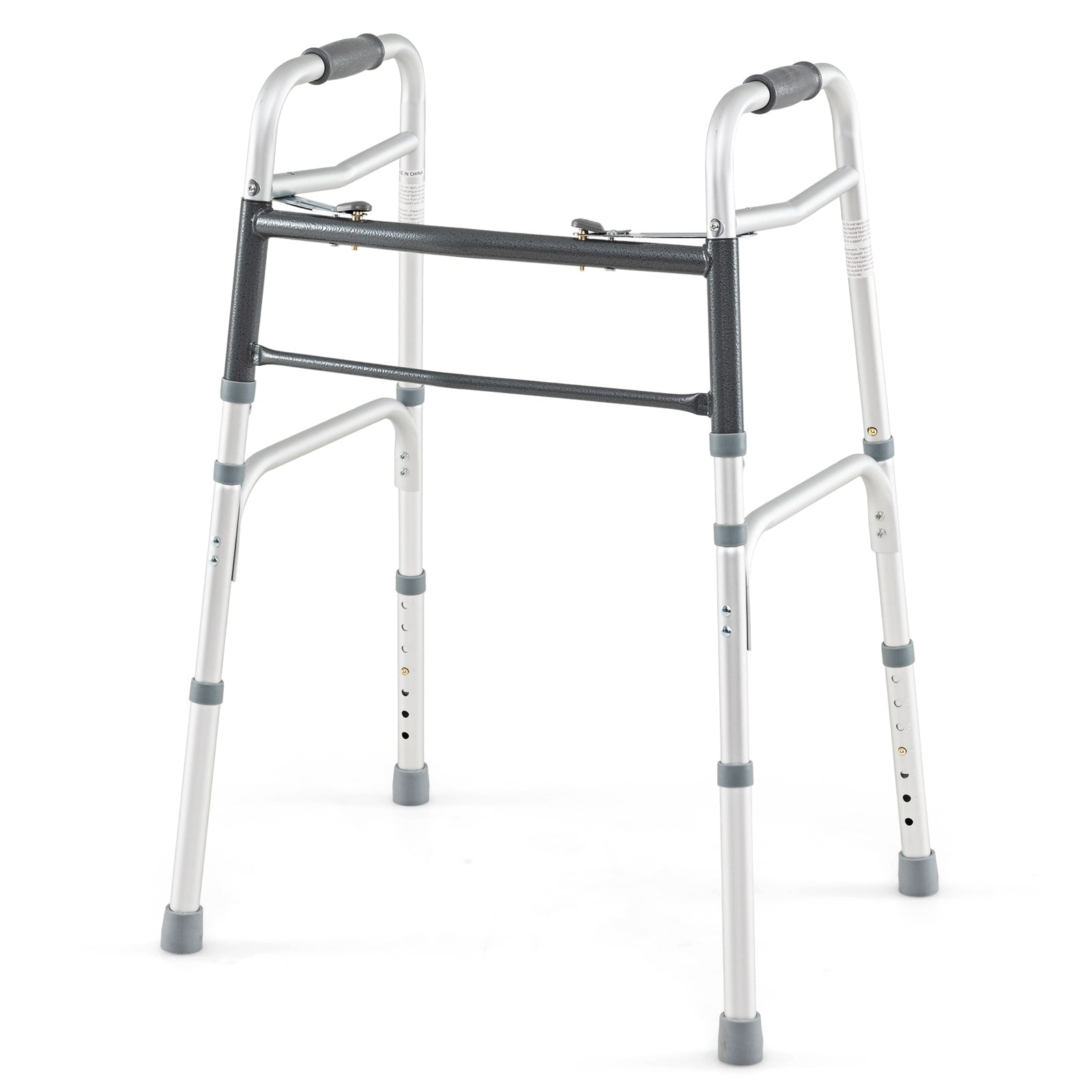 Gymax 2 Button Folding Walker Lightweight Aluminum Mobility Aid
