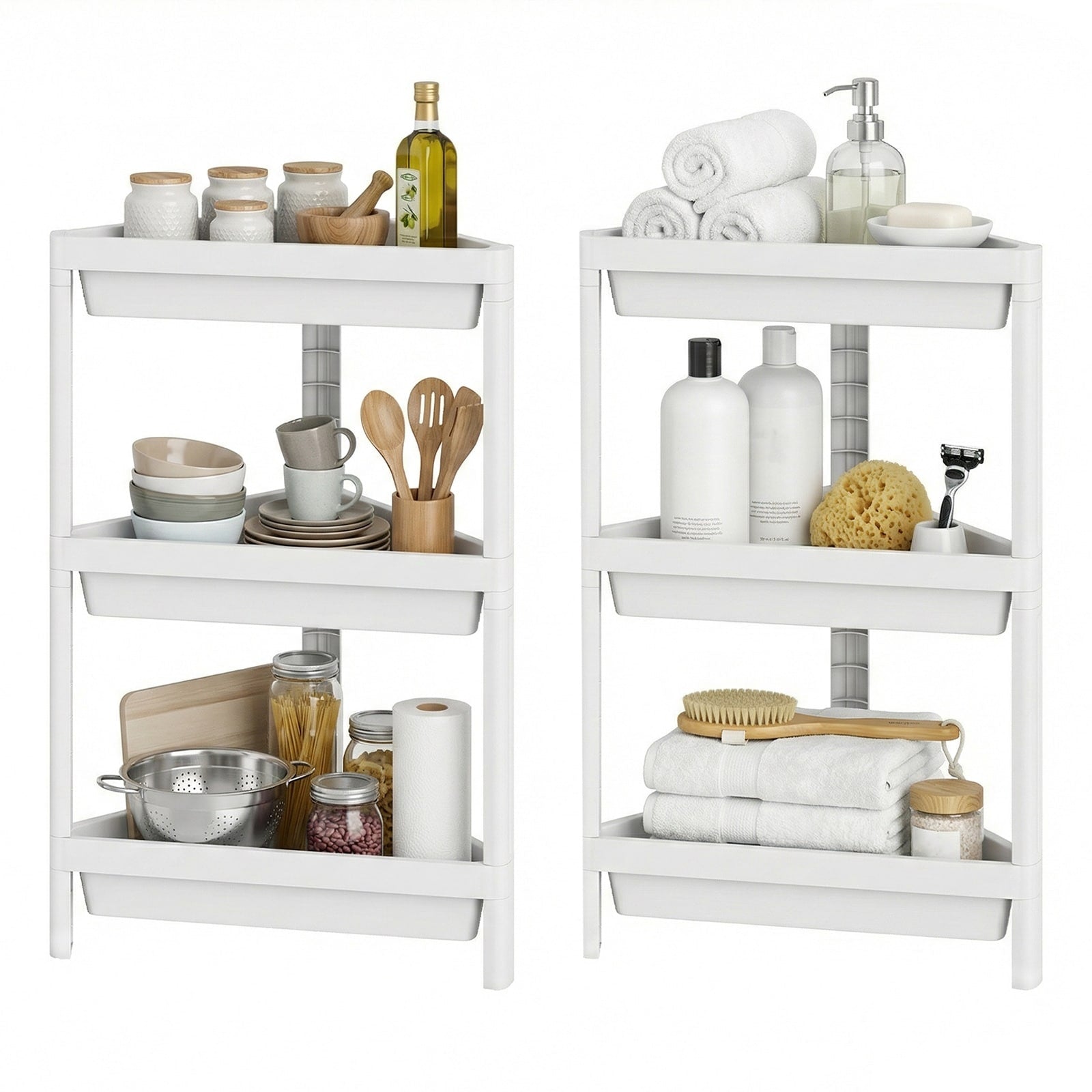 Gymax 2 Pack 3 Tier Shelf W Detachable Design Drainage Holes