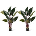 Gymax 2 Pack Artificial Rainbow Taro Tree 63 Tall Fake Pre Potted