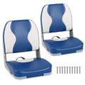 Gymax 2 Pack Boat Seats Folding Low Back Boat Chairs W Thick Sponge