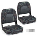 Gymax 2 Pack Boat Seats Folding Low Back Boat Chairs W Thick Sponge