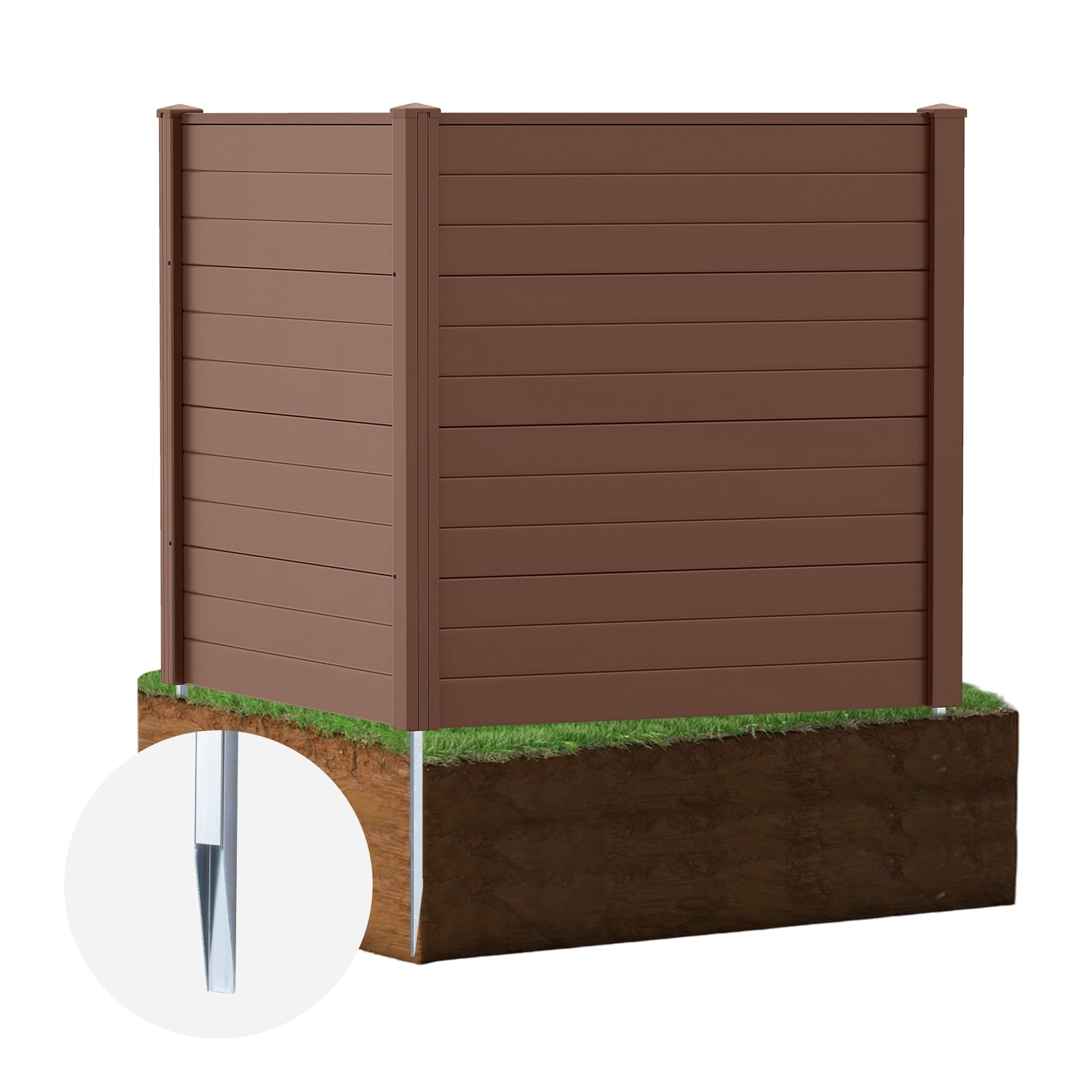 Gymax 2 Panels 48 L X 48 H Air Conditioner Fence W Galvanized
