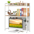 Gymax 2 Tier Countertop Desktop Bookshelf W Metal Pegboard 2