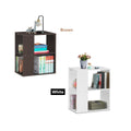 Gymax 2 Tier Side Sofa End Table Bedside Nightstand Table White Brown Home