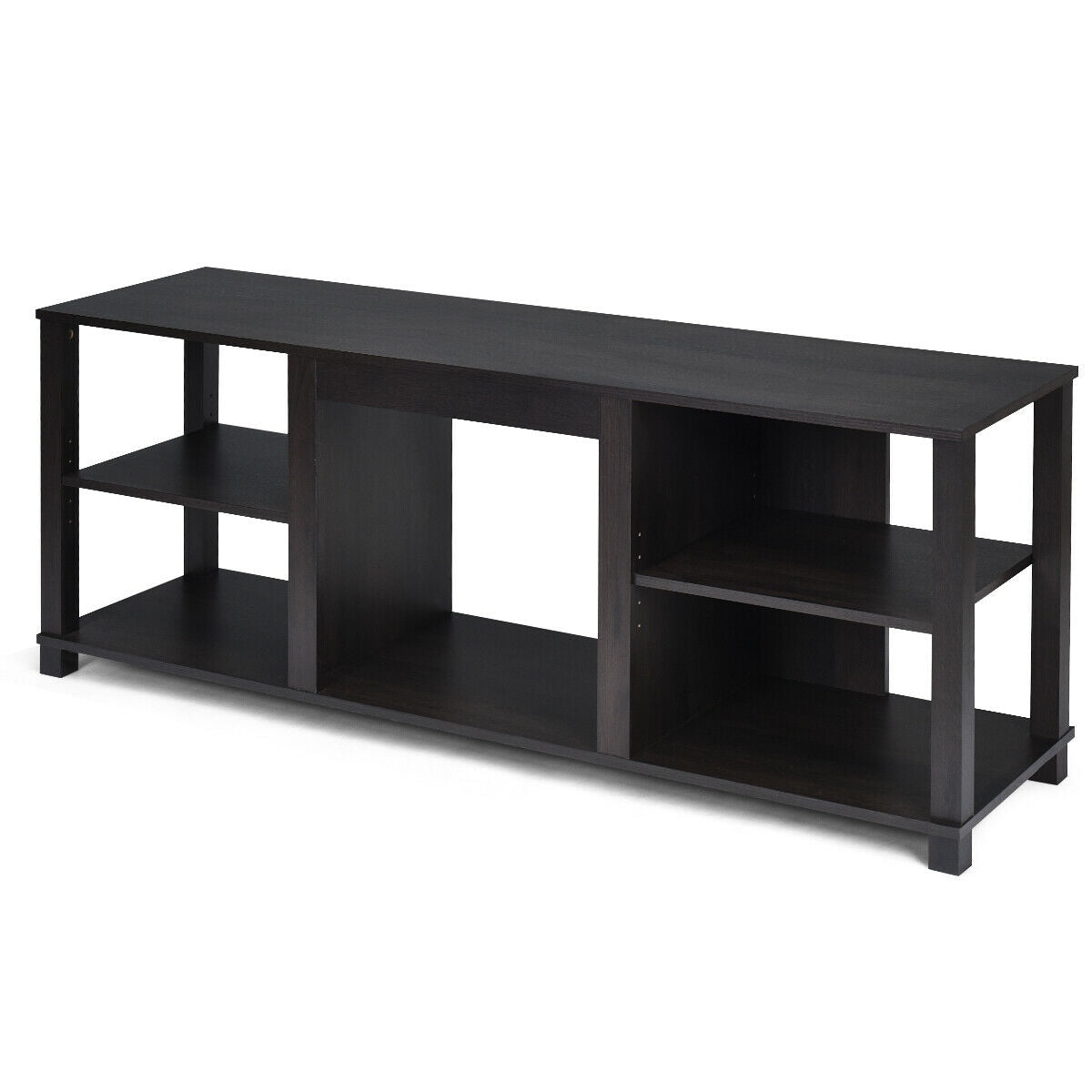 Gymax 2 Tier Tv Stand Storage Cabinet Console Adjustable Shelves Living Room Up To 65