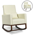 Gymax 2 In 1 Fabric Upholstered Rocking Chair Nursery Armchair With See Details