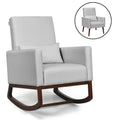 Gymax 2 In 1 Fabric Upholstered Rocking Chair Nursery Armchair With See Details