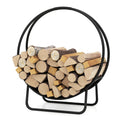 Gymax 20 Round Heavy Duty Metal Curved Log Rack W Stand For