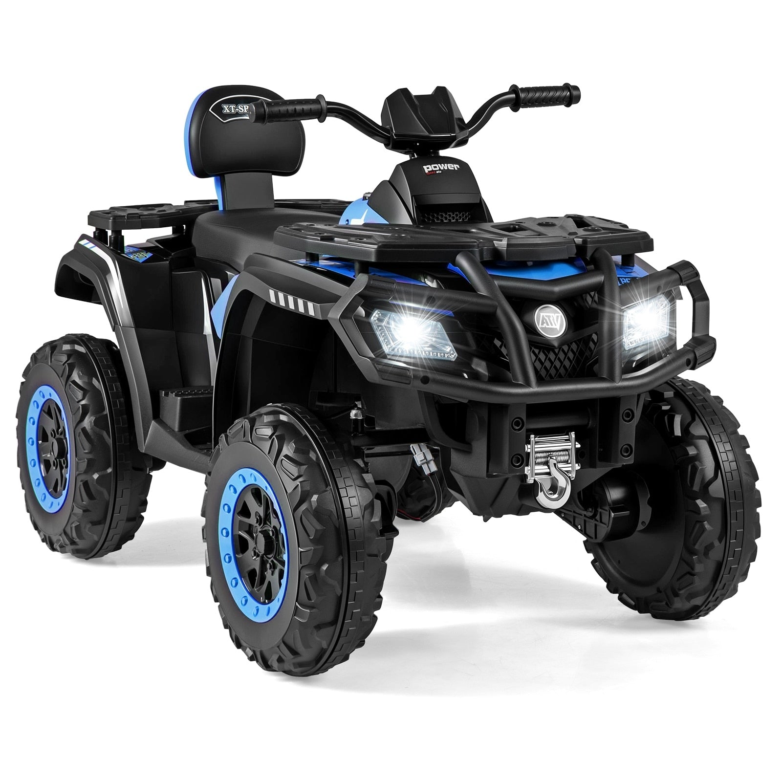 Gymax 24V 2 Seater 4 Wheeler Quad Electric Vehicle W 4 Motors Soft