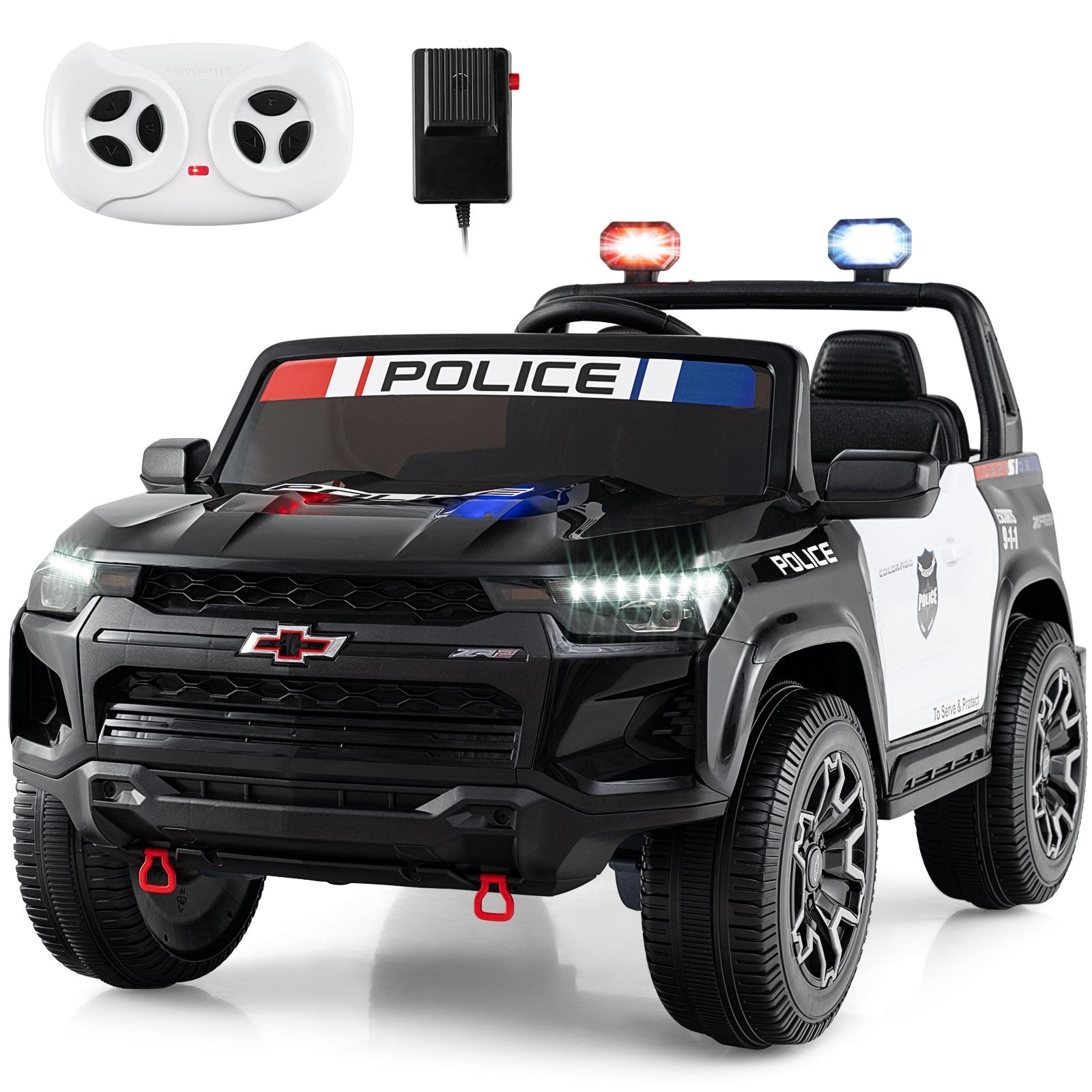 Gymax 24V 4Wd Kids Electric Vehicle W Megaphone Siren Flashing Lights