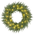 Gymax 24 Outdoor Artificial Pre Lit Christmas Wreath W 108 Branch
