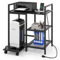 Gymax 25 X 16 3 Tier Printer Table W Storage Shelves Wheels For