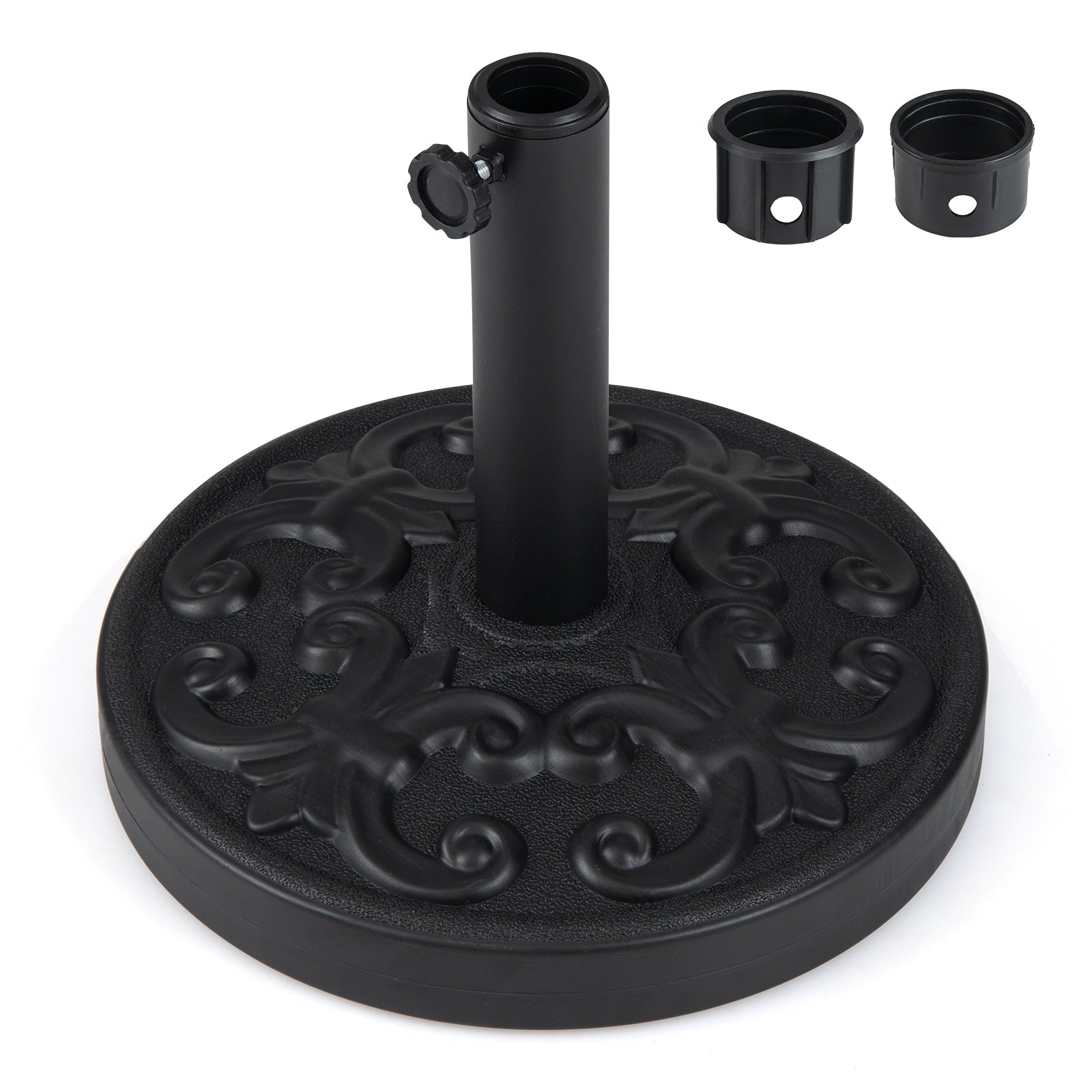 Gymax 26.5 Lbs Heavy Duty Round Umbrella Stand W Adjustable Knob