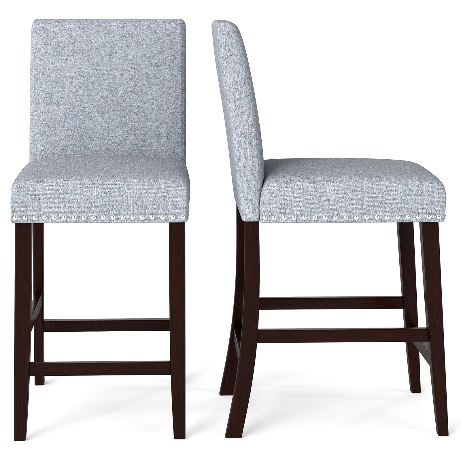 Gymax 26 Counter Height Chairs Set Of 2 Barstools W Padded Seat