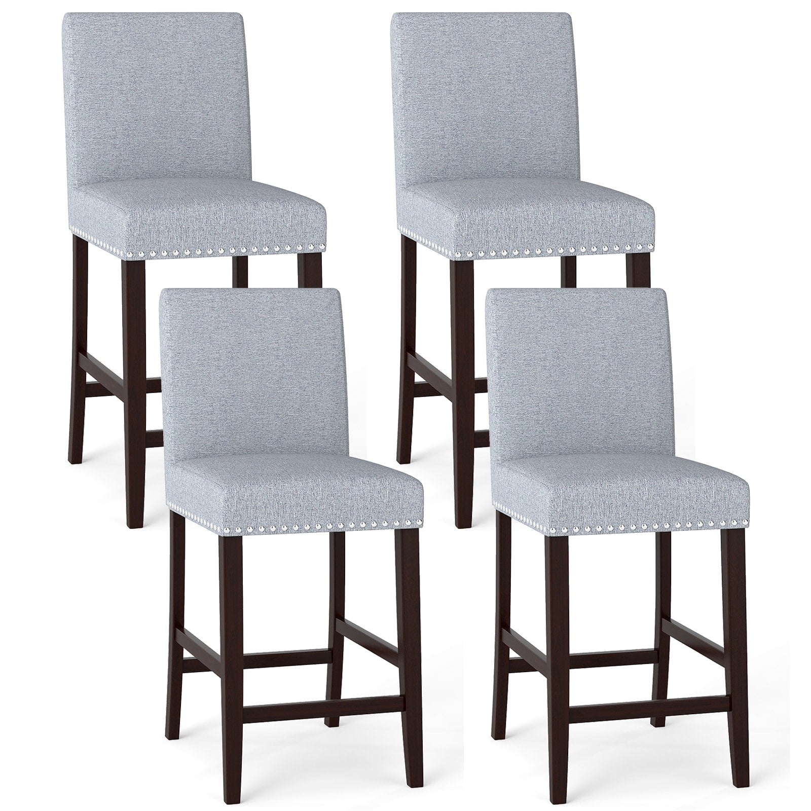Gymax 26 Counter Height Chairs Set Of 4 Barstools W Padded Seat
