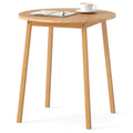 Gymax 27.5 Round Bamboo Dining Table For 2 4 Person For Small Space