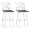 Gymax 29 Swivel Barstools Set Of 2 W Backrest Large Seat Footrest