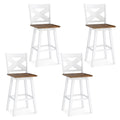 Gymax 29 Swivel Barstools Set Of 4 W Backrest Large Seat Footrest