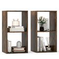 Gymax 2Pcs 2 Cube Bookcase W Anti Tip Kit 2 Tier Open Back Bookshelf