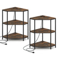 Gymax 2Pcs 3 Tier Corner Printer Stand W Charging Station Metal Frame