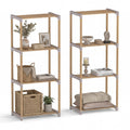 Gymax 2Pcs 4 Tier Bookshelf W Open Shelves Freestanding Storage