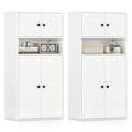 Gymax 2Pcs 44 Tall Bookshelf W Doors Adjustable Shelf For Study