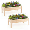 Gymax 2Pcs 48 X 24 X 19 Wooden Raised Garden Bed W Legs For