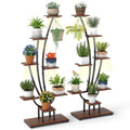 Gymax 2Pcs 62 Tall 8 Tier Corner Metal Plant Shelf For Multiple